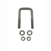 U-Bolt 50mm (2") SQUARE x 100mm (4") Long with Flat Washers Nyloc Nuts Galvanised