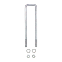 U-Bolt 50mm (2'') SQUARE x 250mm (10'') Long with Flat Washers Nyloc Nuts Galvanised