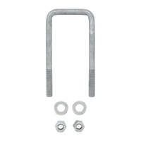 U-Bolt 65mm (2 1/2'') SQUARE x 150mm (6'') Long with Flat Washers Nyloc Nuts Galvanised