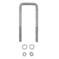 U-Bolt 65mm (2 1/2'') SQUARE x 175mm (7'') Long with Flat Washers Nyloc Nuts Galvanised