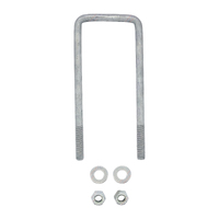 U-Bolt 75mm (3'') SQUARE x 200mm (8'') Long with Flat Washers Nyloc Nuts Galvanised