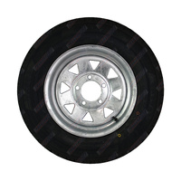 Rim and Tyre 13" Sunraysia Galvanised Ford Stud Pattern 165R13LT Tyre Caravan Box Camper Boat Trailer